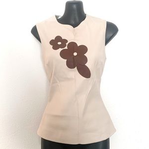 The Row Lambskin & Silk Flower Top